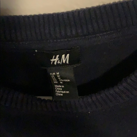 H&M Black/White Striped Long Sleeve Cropped Tee- M - Picture 4 of 4